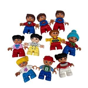 Lego Duplo Mini Toddler Figures Lot of 10 Girls Boys Variety Minifigures Blocks